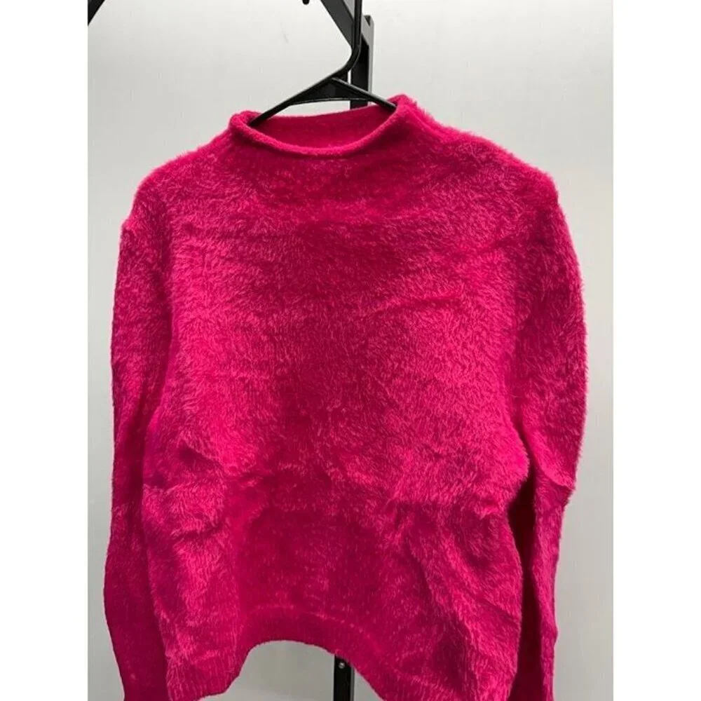 Universal Thread Pink Fuzzy Mock Neck Sweater